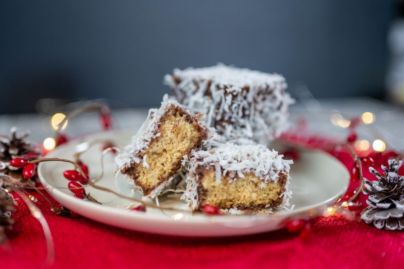 Vegan Coconut Cake Squares: Lamington Recipe