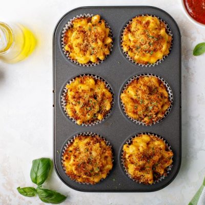 Vegan Mac and Cheese Cups in Muffin Pan
