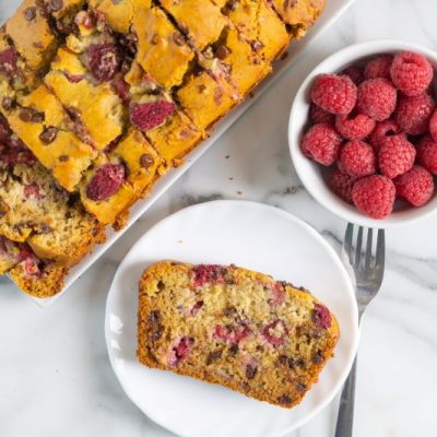 Chocolate Chip & Raspberry Banana Bread