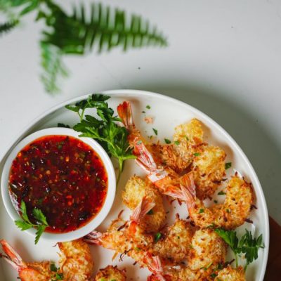 Air Fryer Coconut Shrimp with Dipping Sauce