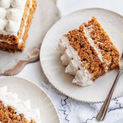 Gluten-Free Carrot Cake with Vegan Lemon Mascarpone Frosting