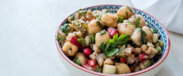 Pomegranate Salad with Chickpeas & Barley