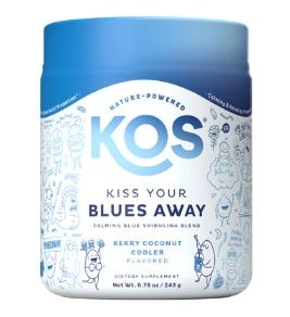 KOS Kiss Your Blues Away Blue Spirulina Calming Powder Blend
