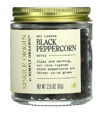 Simply Organic Single Origin Sri Lankan Black Peppercorn