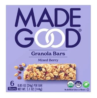 MadeGood Organic Gluten Free Granola Bars Mixed Berry