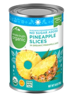 Simple Truth Organic No Sugar Added Pineapple Slices in 100% Juice
