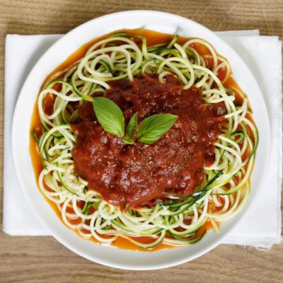 Spiralized Zucchini with Sun-Dried Tomato Sauce