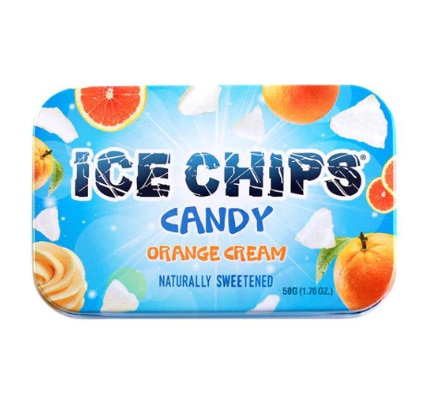 Ice Chips Candy Tin Orange Cream