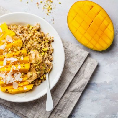 Mango Overnight Oats Bowl