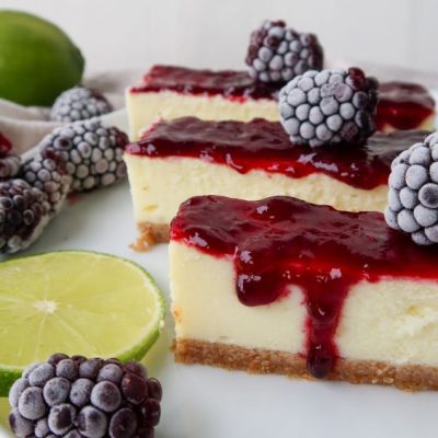 Blackberry No Bake Cheesecake Bars