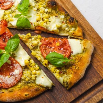 Summer Pesto Pizza Recipe With Corn & Tomato