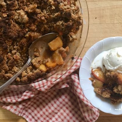 Peach Dessert with Pecan Crumble Topping