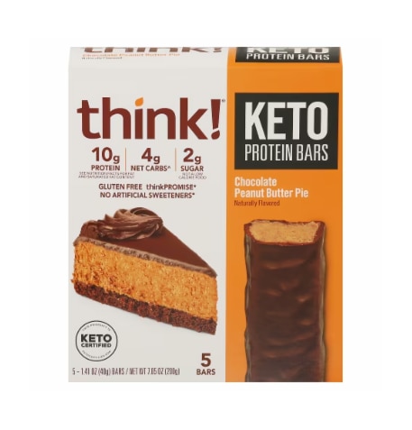 think! Keto Protein Bars Chocolate Peanut Butter Pie