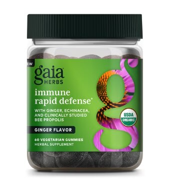 Gaia Herbs Organic Immune Rapid Defense Gummies Ginger
