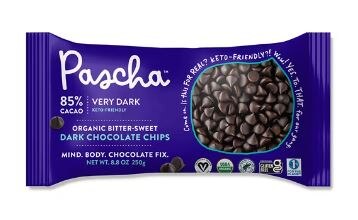Pascha Organic Dark Chocolate Chips 85% Cacao Bittersweet Chocolate