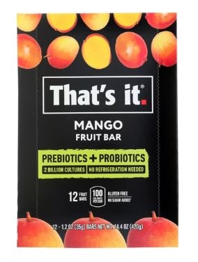That's It Prebiotic & Probiotic Fruit Bars Mango