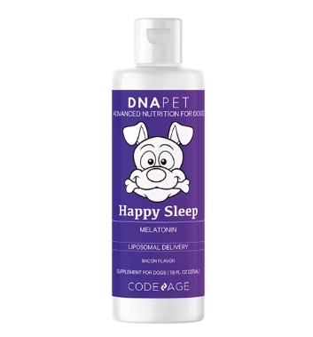 Codeage DNA PET Happy Sleep Calming Aid Melatonin Supplement Liquid for Dogs