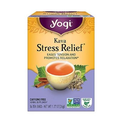 Yogi Non-GMO Caffeine Free Herbal Tea Stress Relief Kava