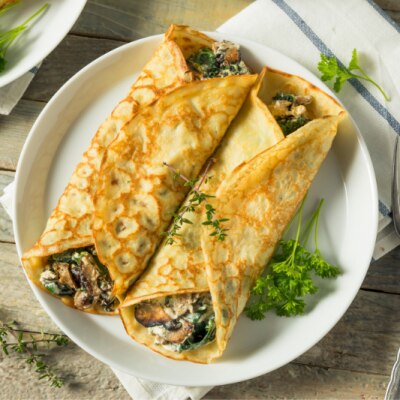 Gluten-Free Crepes With Mushrooms