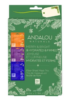Andalou Naturals Hydro Serum Facial Sheet Mask Trio Holiday Gift Set