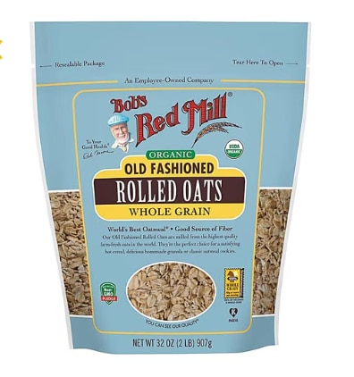 Bob's Red Mill Organic Whole Grain Rolled Oats Old Fashioned
