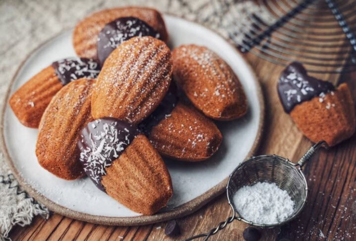 Chocolate-Dipped Madeleines (Gluten-Free)