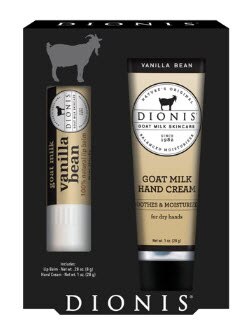 Dionis Lip Balm & Hand Cream Gift Set Vanilla Bean