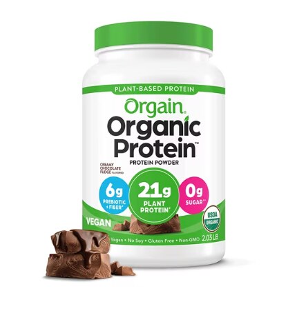 Orgain Organic Vegan 21g Protein Powder Plant Based Creamy Chocolate