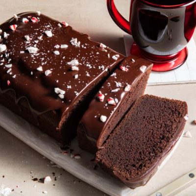 Chocolate Peppermint Cake with Ganache Glaze