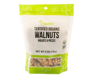 Vitacost Certified Organic Walnuts Halves & Pieces Non-GMO Kosher