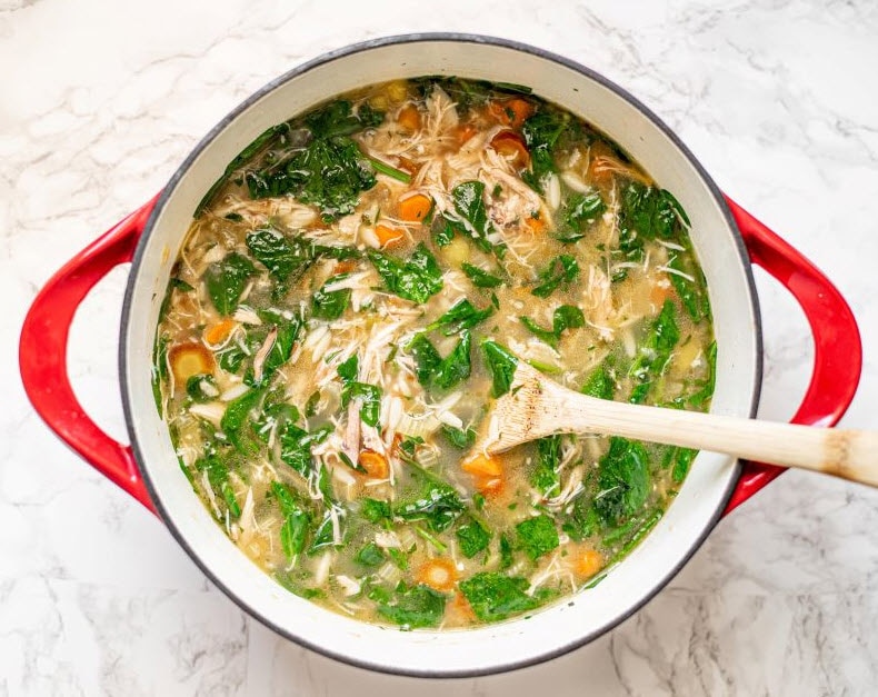 Lemon and Chicken Orzo Soup