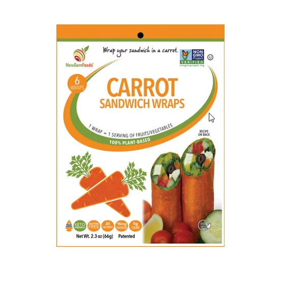 NewGem Foods Sandwich Wraps - Carrot