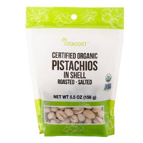 Vitacost Certified Organic Pistachios In Shell Roasted Salted Non-GMO Kosher