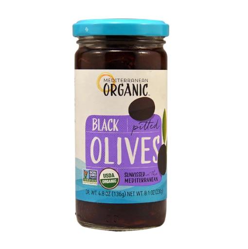 Mediterranean Organic Black Olives Pitted