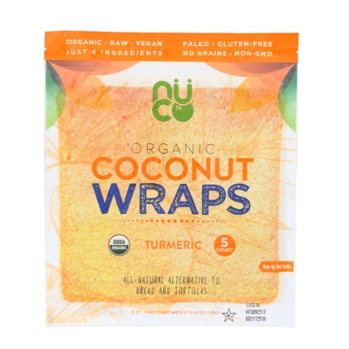 Nuco Organic Coconut Wraps Turmeric
