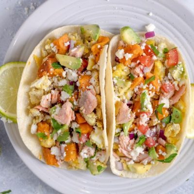 Salmon Breakfast Scramble Tacos