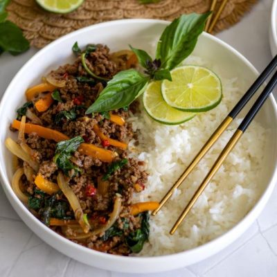 Thai Basil Beef Bowl Recipe