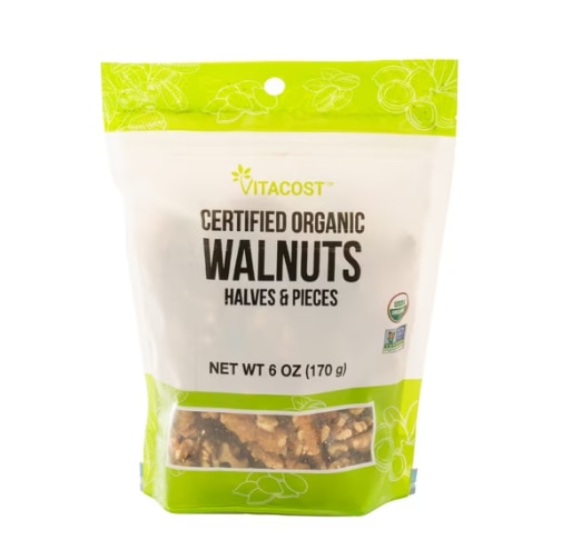 Vitacost Certified Organic Walnuts Halves & Pieces