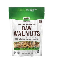 NOW Foods Organic Raw Walnuts Unsalted