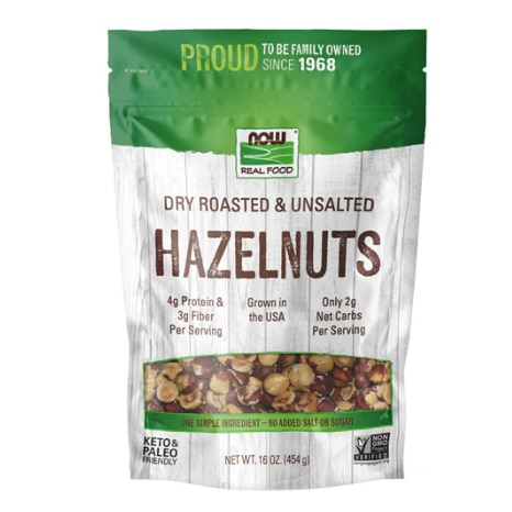 NOW Real Food Hazelnuts - Dry Roasted & Unsalted