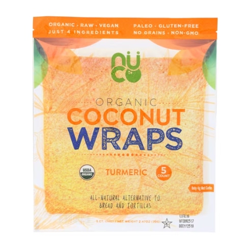 Nuco Organic Coconut Wraps Turmeric