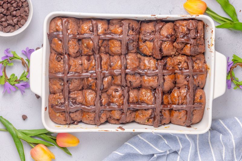 Chocolate Hot Cross Buns