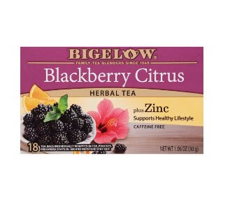 Bigelow Tea Blackberry Citrus Herbal Tea Plus Zinc