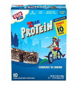 Clif Bar Gluten Free Kid ZBar Protein Bars Cookies 'N Creme