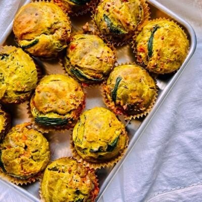 Spinach & Cheese Muffins in Muffin Pan