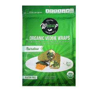 WrawP Gluten Free Organic Veggie Wraps Spirulina