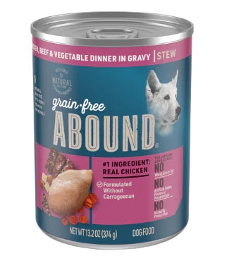 Abound Grain Free Natural Dog & Puppy Wet Food Beef & Vegetable -- 13.2 oz