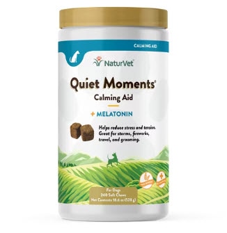 NaturVet Quiet Moments Calming Aid Plus Melatonin for Dogs -- 240 Soft Chews

