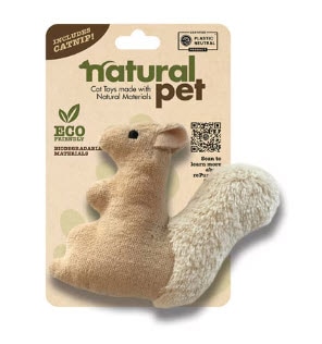 Natural Pet Eco-Friendly Plush Squirrel Catnip Cat Toy