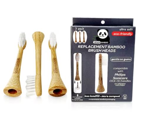 Senzacare SenzaBamboo Replacement Bamboo Brush Heads